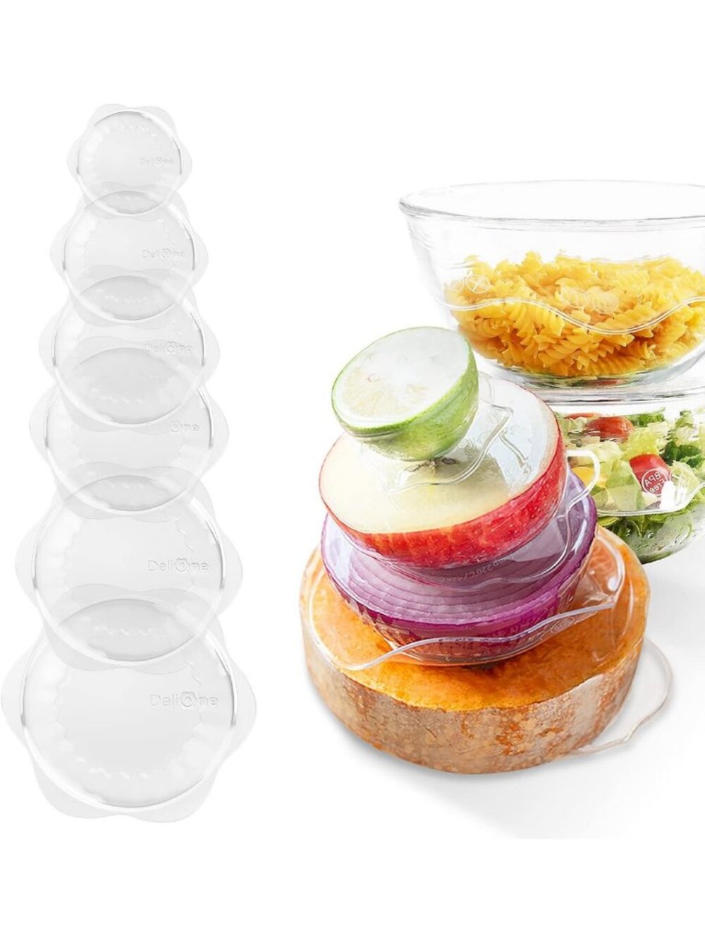 Reusable Silicone Stretch Lids for Food Storage - Durable, Expandable Bowl